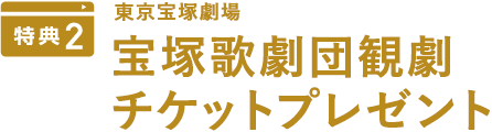 特典2:東京宝塚劇場 宝塚歌劇団観劇チケットプレゼント