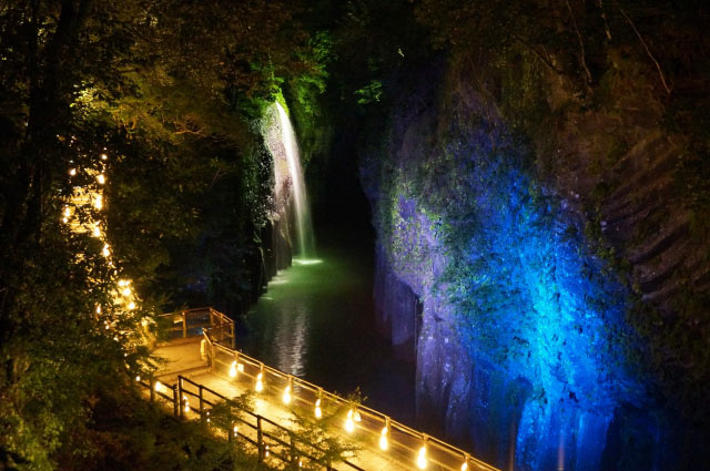 Light up of Takachiho Gorges