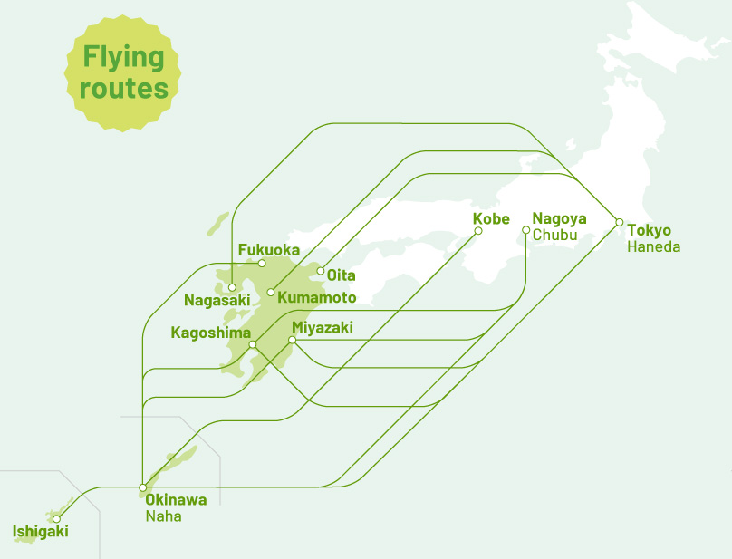  Flying routes of Solaseed Air