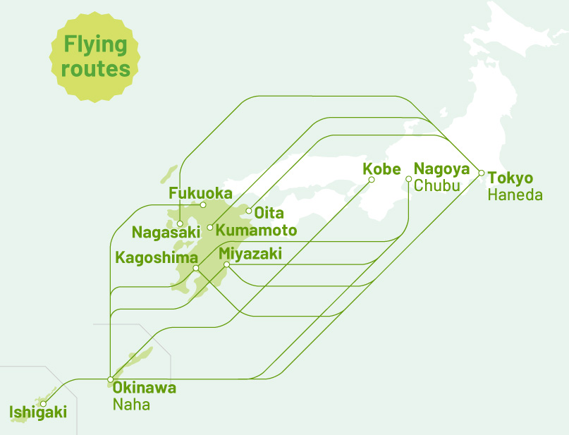  Flying routes of Solaseed Air