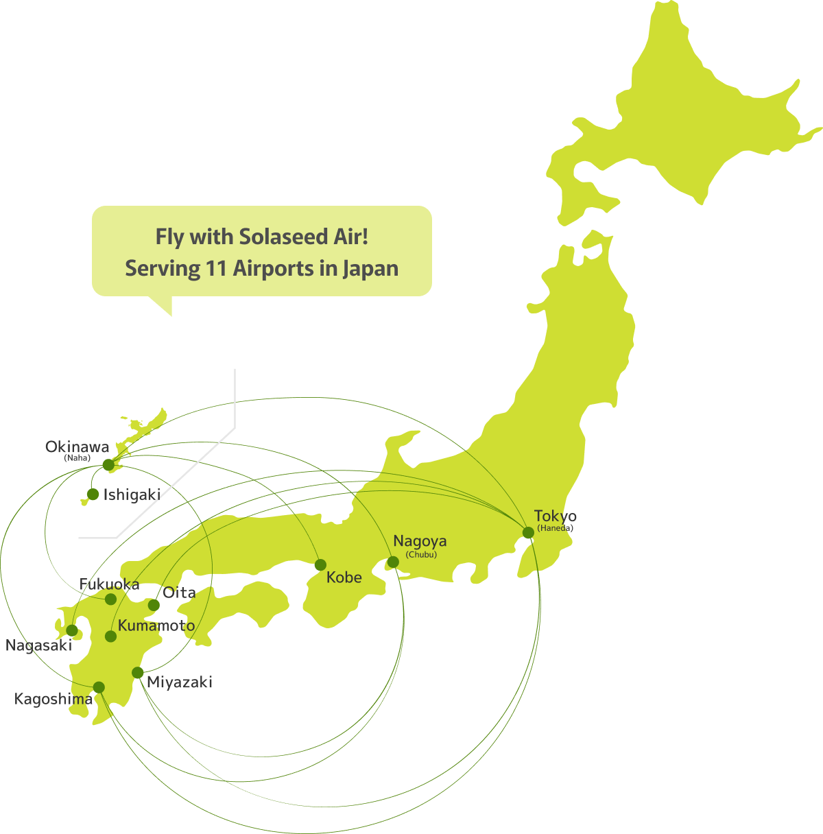 Fly with Solaseed Air! Serving 11 Airports in Japan