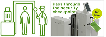 Pass through the security checkpoint