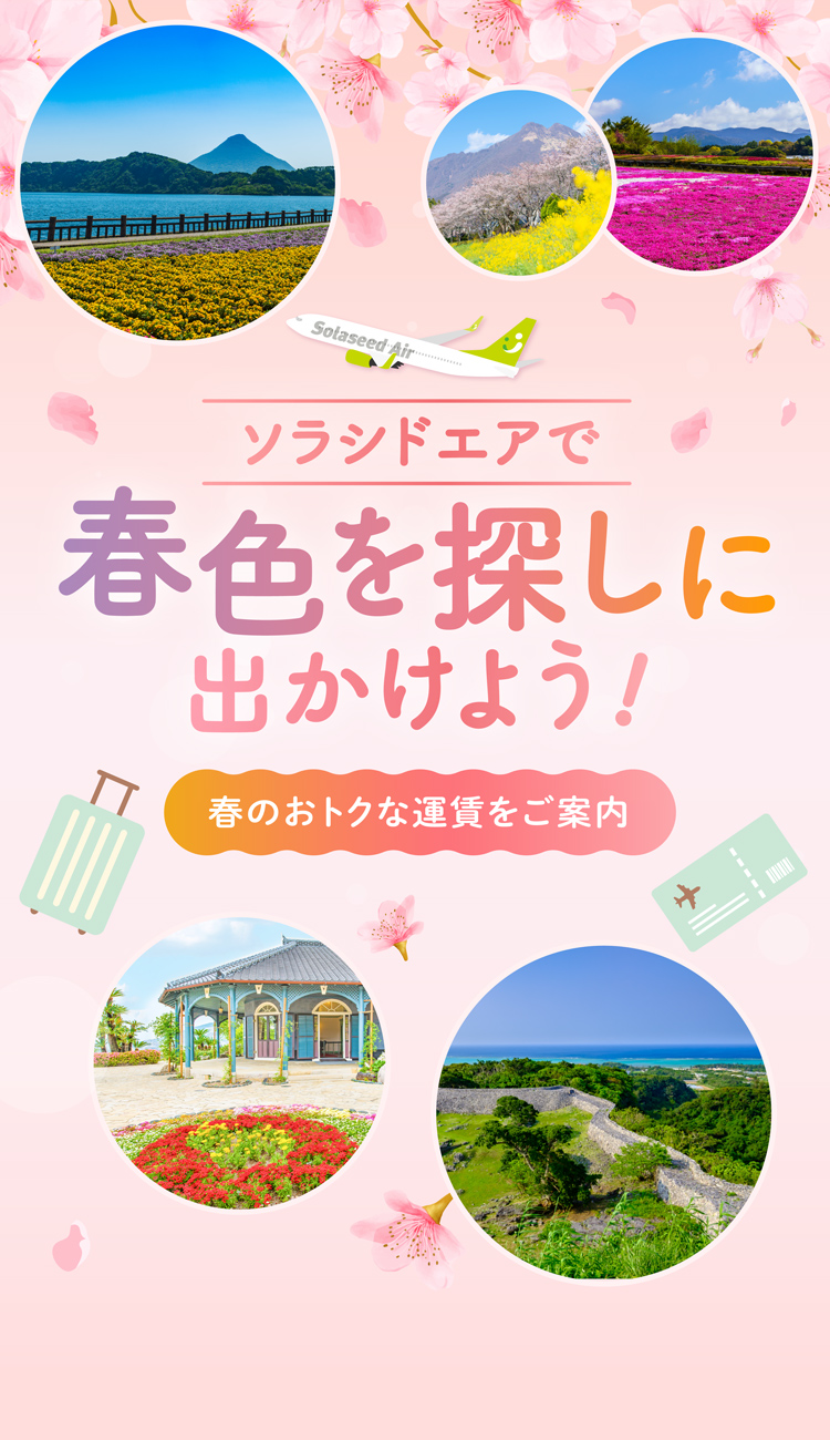 ソラシドエアで春色を探しに出かけよう！春のおトクな運賃をご案内