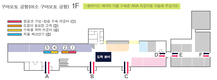 구마모토 공항 카운터 안내