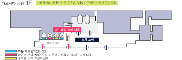 가고시마 공항 카운터 안내