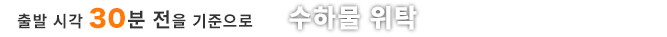 출발 시각 30분 전을 기준으로 수하물 위탁ㆍ보안 검사장 통과