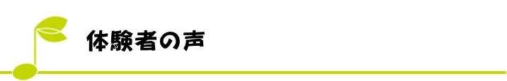 体験者の声