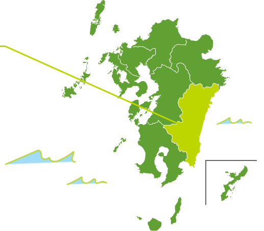 宮崎県の地図