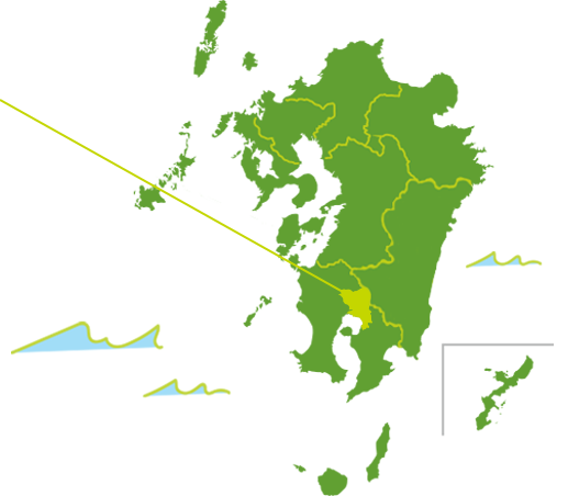 九州鹿児島県霧島市の地図