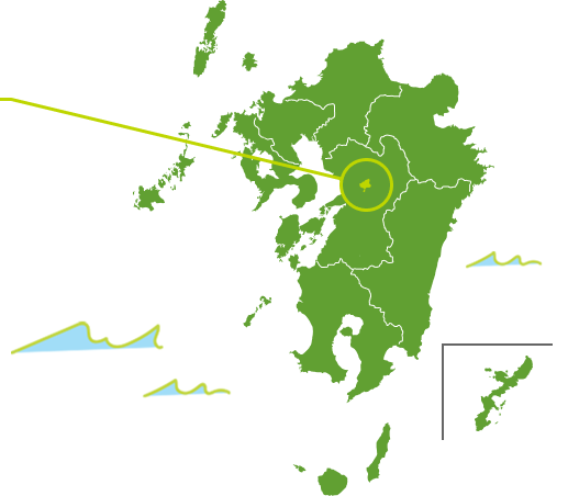 熊本県上益城郡益城町の地図