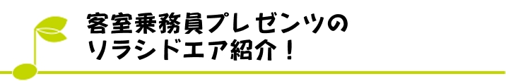 客室乗務員プレゼンツのソラシドエア紹介！