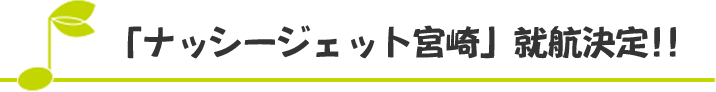 「ナッシージェット宮崎」就航決定!!