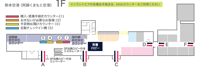 熊本空港カウンター地図