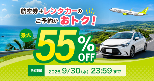 最大55%OFF！期間限定レンタカーSALE実施中