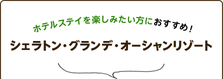 ホテルステイを楽しみたい方におすすめ！