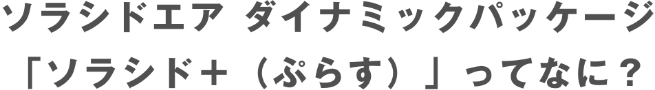 ソラシドエア ダイナミックパッケージ 「ソラシド＋（ぷらす）」ってなに？